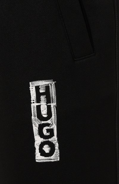 Хлопковые джоггеры HUGO черного цвета по цене 12600 руб., арт. 50494179, фото 5 Хлопковые джоггеры HUGO, арт. 50494179, фото 5
