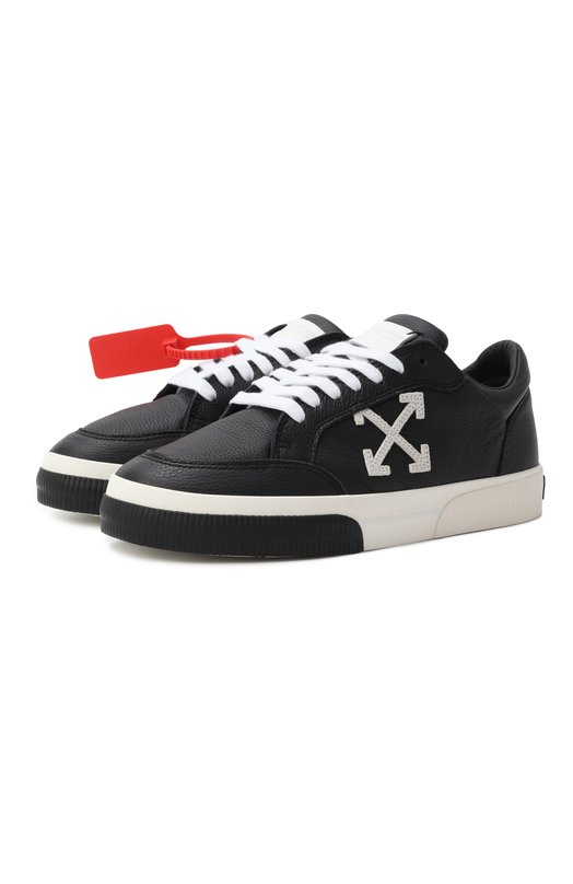 Кожаные кеды New Low Vulcanized Off-White 0WIA288C99LEA002 Чёрный 0WIA288C99LEA002
