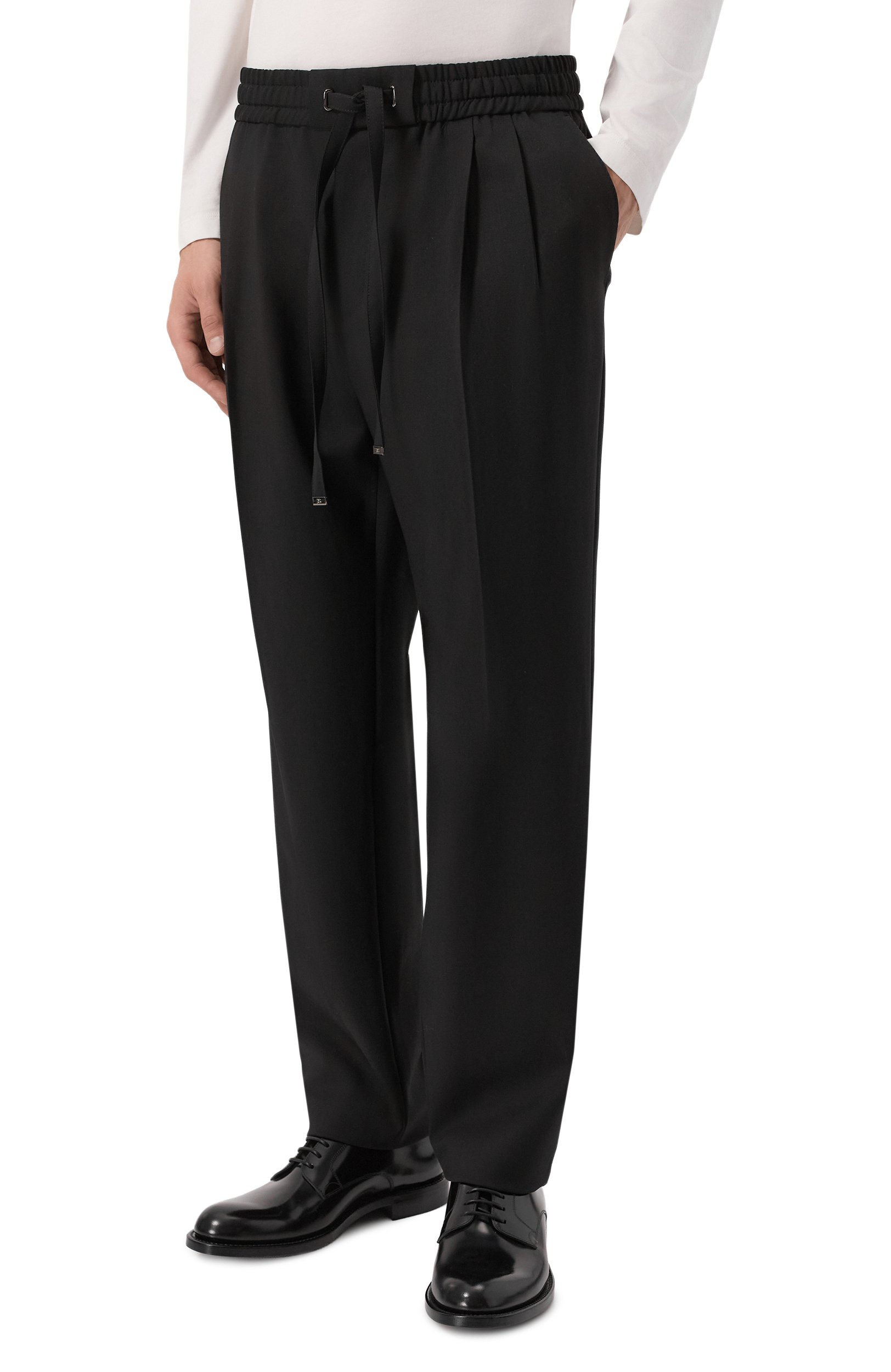 Шерстяные брюки DOLCE & GABBANA черного цвета по цене 98950 руб., арт. GP26FZ/FUBG4, фото 3 Шерстяные брюки DOLCE & GABBANA, арт. GP26FZ/FUBG4, фото 3
