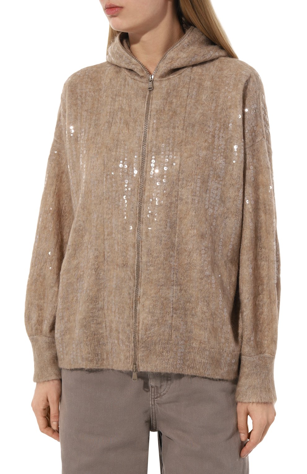 Толстовка из шерсти и шелка BRUNELLO CUCINELLI, арт. MBP143006, фото 3