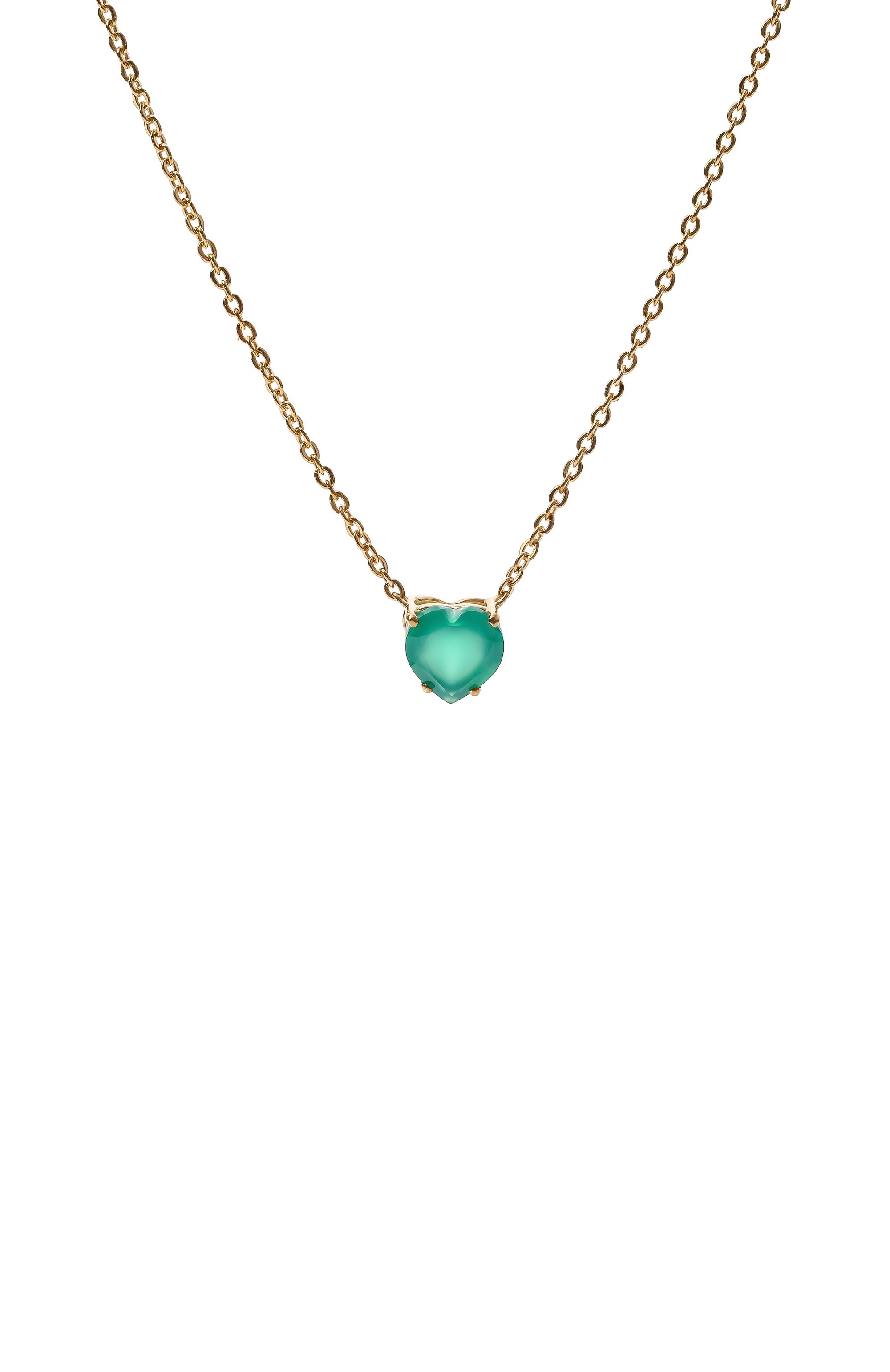 Кулон c агатом cartoon hearts MOONKA зеленого цвета по цене 12900 руб., арт. HRT-925YG-NK-AGT-GR, фото 3 Кулон c агатом cartoon hearts MOONKA, арт. HRT-925YG-NK-AGT-GR, фото 3