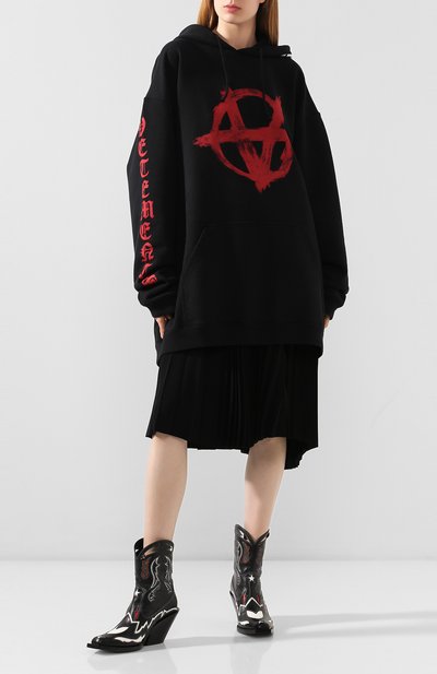 Хлопковое худи VETEMENTS, арт. SS20TR312 1620/W/BLACK/RED, фото 2