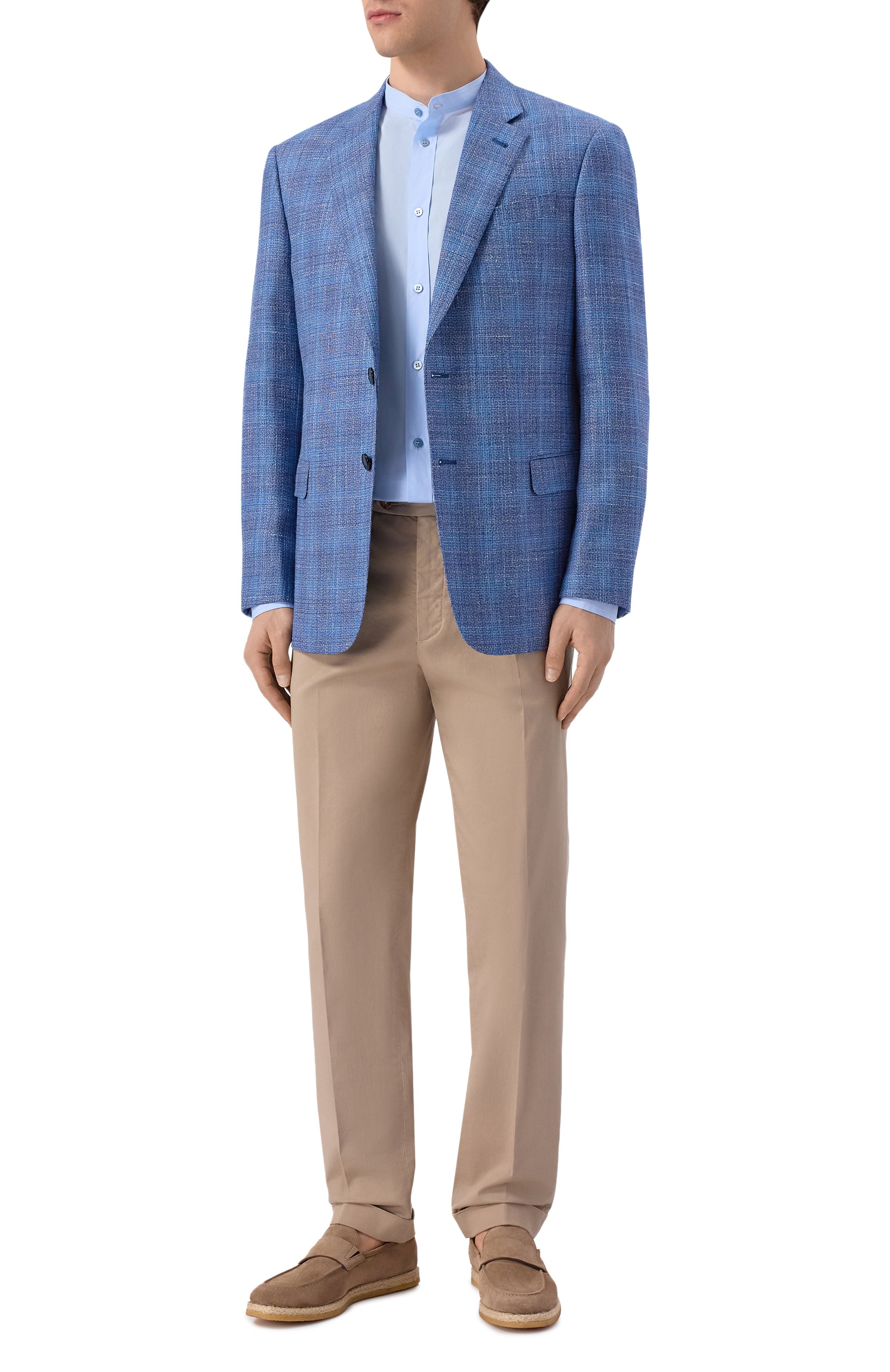 Хлопковая рубашка MVST голубого цвета по цене 89950 руб., арт. M26.2PM.B008/F080, фото 2 Хлопковая рубашка MVST, арт. M26.2PM.B008/F080, фото 2