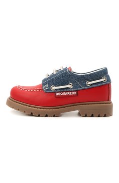 Детские кожаные дерби DSQUARED2 синего цвета, арт. 67090/KIPS/DENIM/18-27 | Фото 2 (Мальчики Кросс-КТ: дерби; Материал внутренний: Натуральная кожа; Региональные ограничения белый список (Axapta Mercury): RU; Материал сплава: Проставлено; Нос: Не проставлено; Длина стельки: 17)