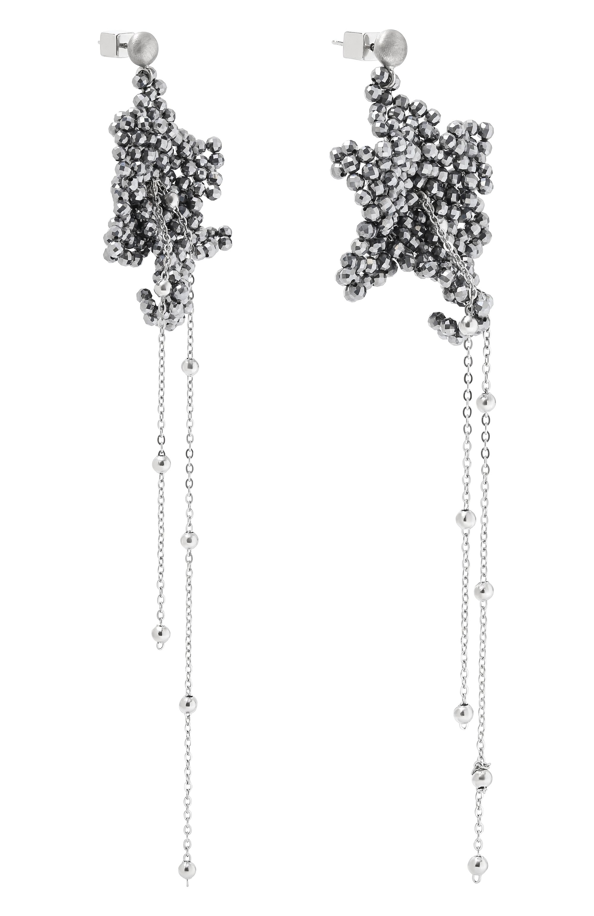 Серьги VIEN темно-серого цвета по цене 25900 руб., арт. 2526-306, фото 3 Серьги VIEN, арт. 2526-306, фото 3