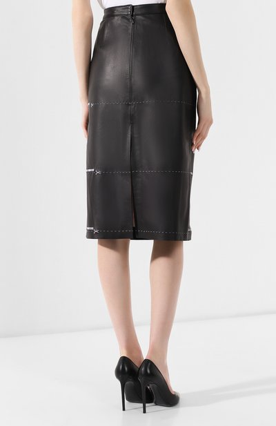 Кожаная юбка VETEMENTS черного цвета по цене 176000 руб., арт. WSS194064, фото 4 Кожаная юбка VETEMENTS, арт. WSS194064, фото 4
