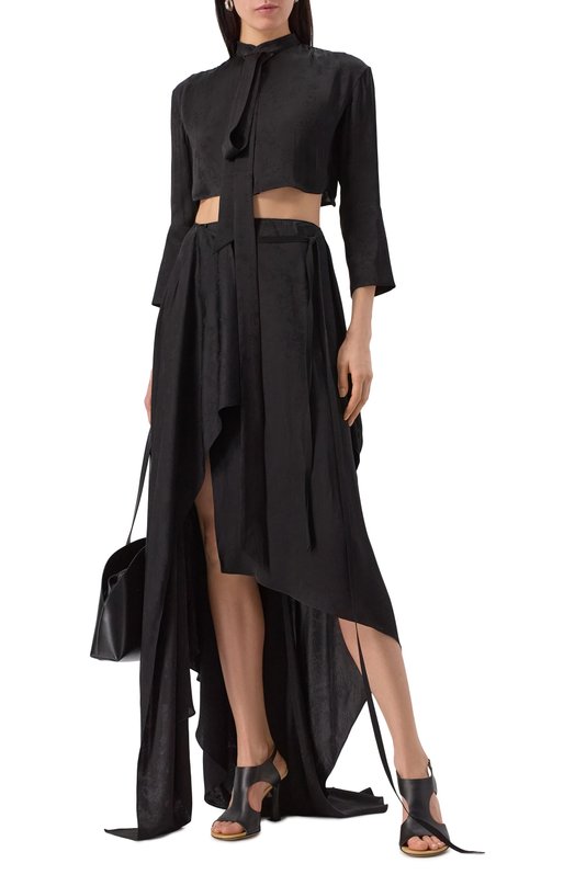 Юбка из вискозы и шелка Ann Demeulemeester B0012799/FA611 Чёрный  B0012799/FA611 Фото 2