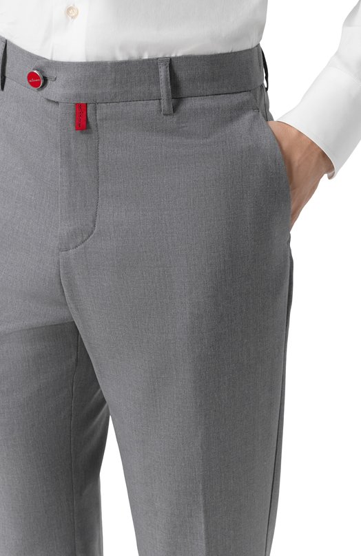 Шерстяные брюки Kiton UFPPERK0127H02 Серый  UFPPERK0127H02 Фото 5