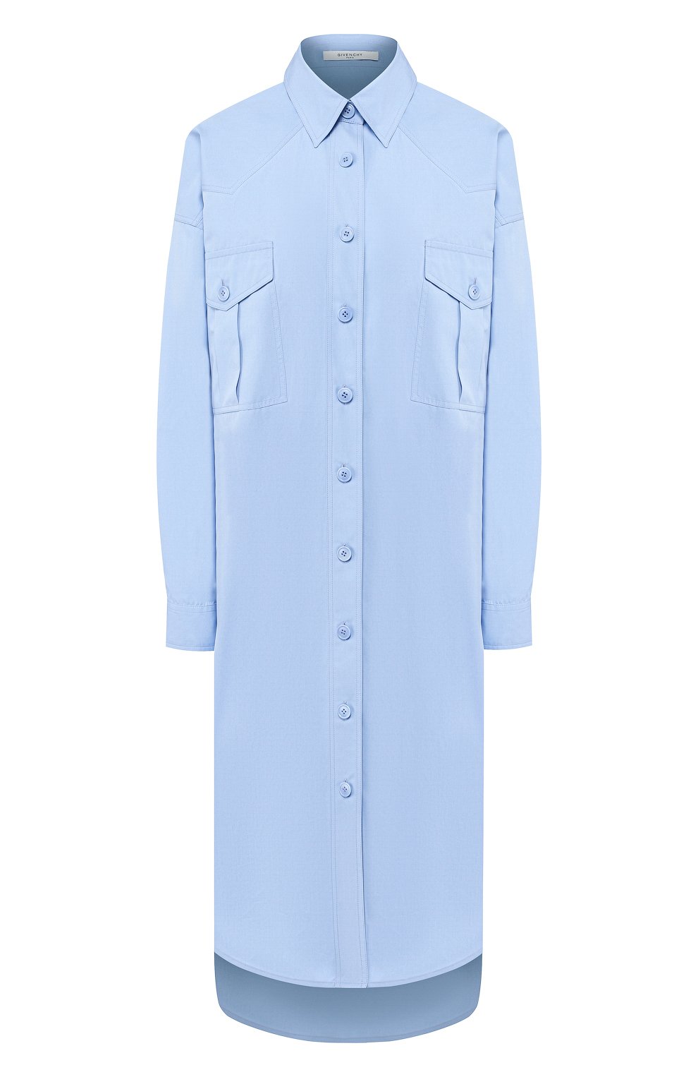 Хлопковое платье GIVENCHY голубого цвета по цене 99500 руб., арт. BW20PP11Z6, фото 1 Хлопковое платье GIVENCHY, арт. BW20PP11Z6, фото 1