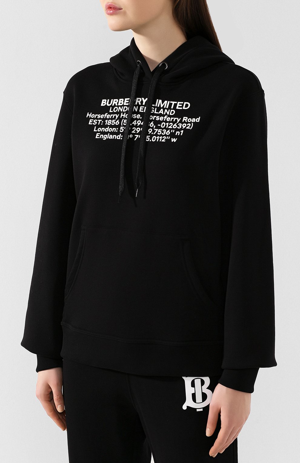 Хлопковое худи BURBERRY черного цвета по цене 83350 руб., арт. 8024631, фото 3 Хлопковое худи BURBERRY, арт. 8024631, фото 3
