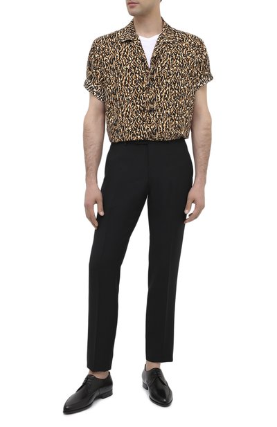 Рубашка из вискозы SAINT LAURENT коричневого цвета по цене 89600 руб., арт. 531956/Y2B13, фото 2 Рубашка из вискозы SAINT LAURENT, арт. 531956/Y2B13, фото 2