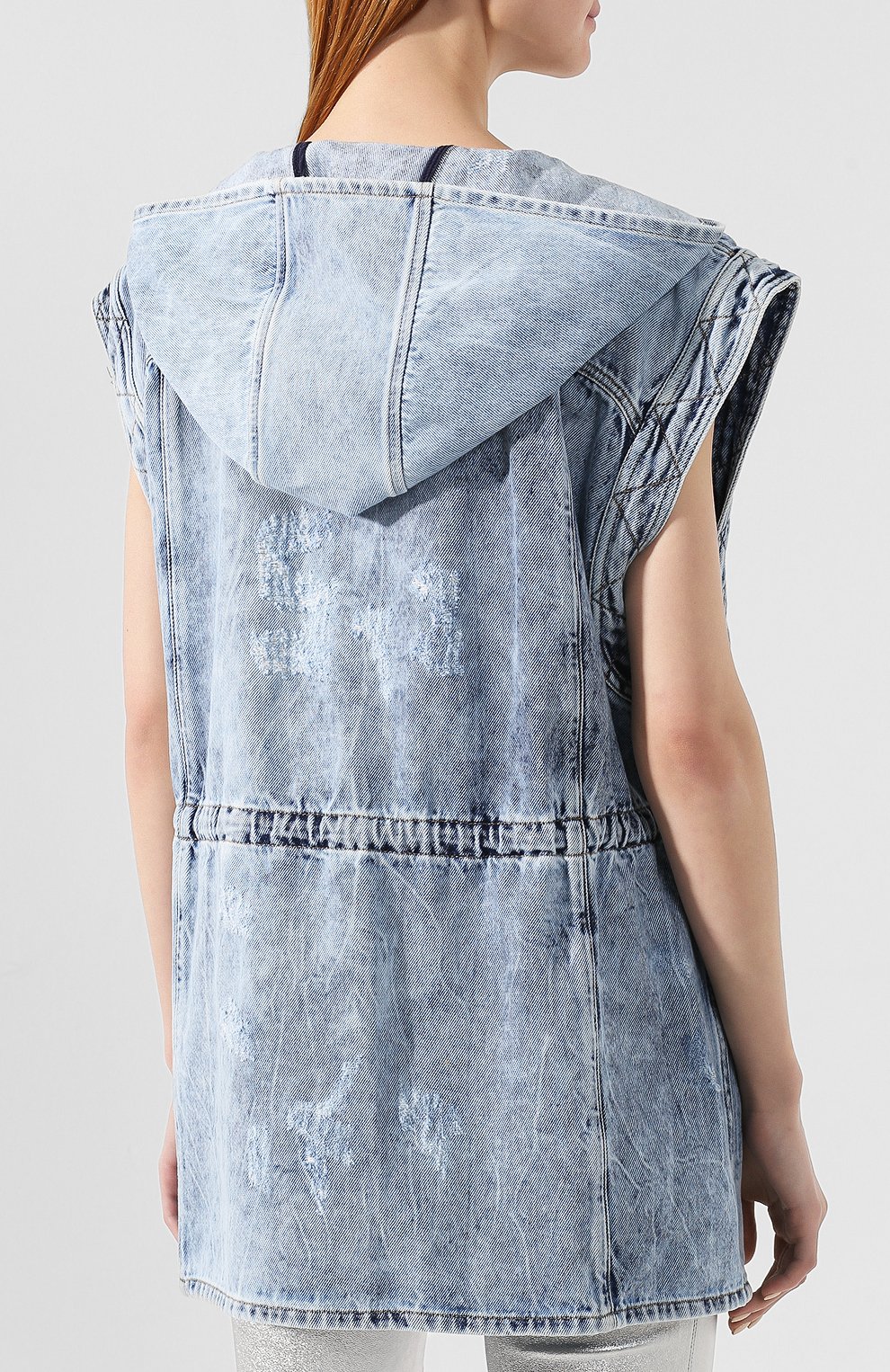 Джинсовый жилет с капюшоном BALMAIN, арт. RF08839/D048, фото 4