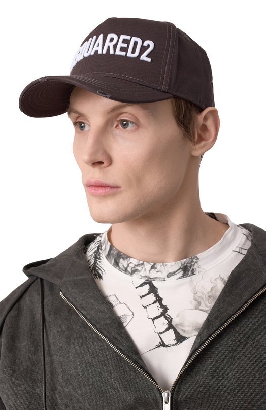 Хлопковая бейсболка Dsquared2 BCM0660/05C00001 Чёрный  BCM0660/05C00001 Фото 2