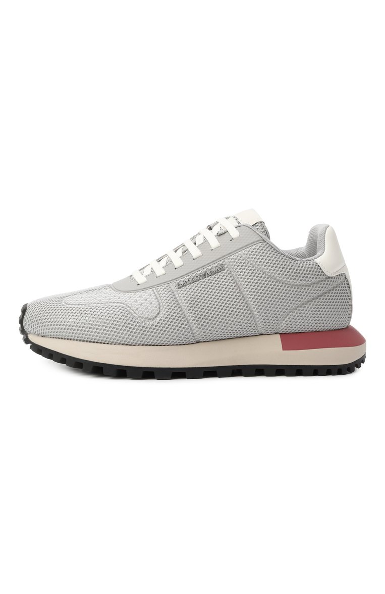 Мужские текстильные кроссовки EMPORIO ARMANI серого цвета, арт. X4X684/XR324 | Фото 4 (Подошва: Массивная; Материал внутренний: Текстиль; Материал внешний: Текстиль; Материал утеплителя: Без утеплителя; Стили: Классический; Кросс-КТ: Низкие)
