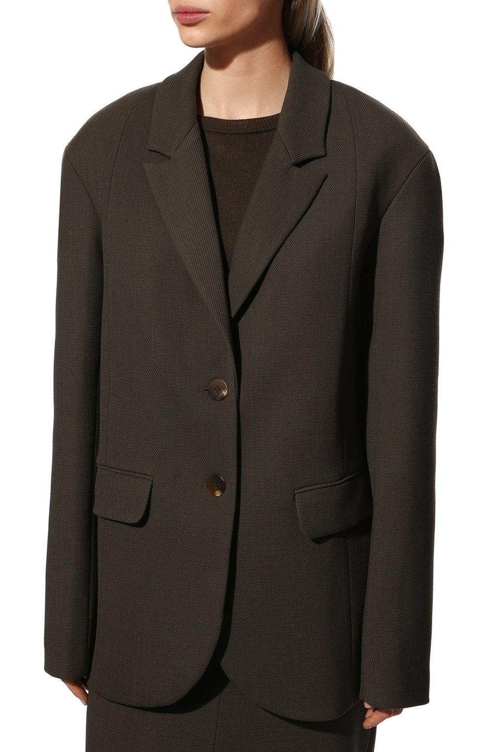 Жакет LESYANEBO зеленого цвета по цене 48000 руб., арт. FW22/H-637A/M, фото 3 Жакет LESYANEBO, арт. FW22/H-637A/M, фото 3