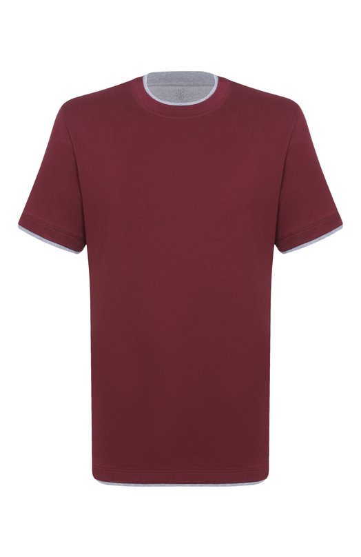 Хлопковая футболка Brunello Cucinelli M0B137427 Бордовый M0B137427