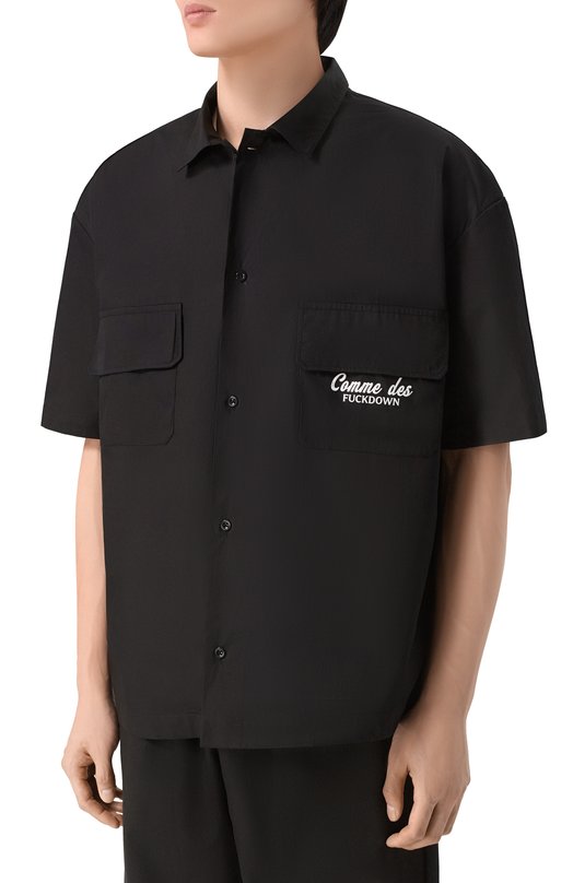 Хлопковая рубашка Comme des Fuckdown CFABM01931 Чёрный  CFABM01931 Фото 3