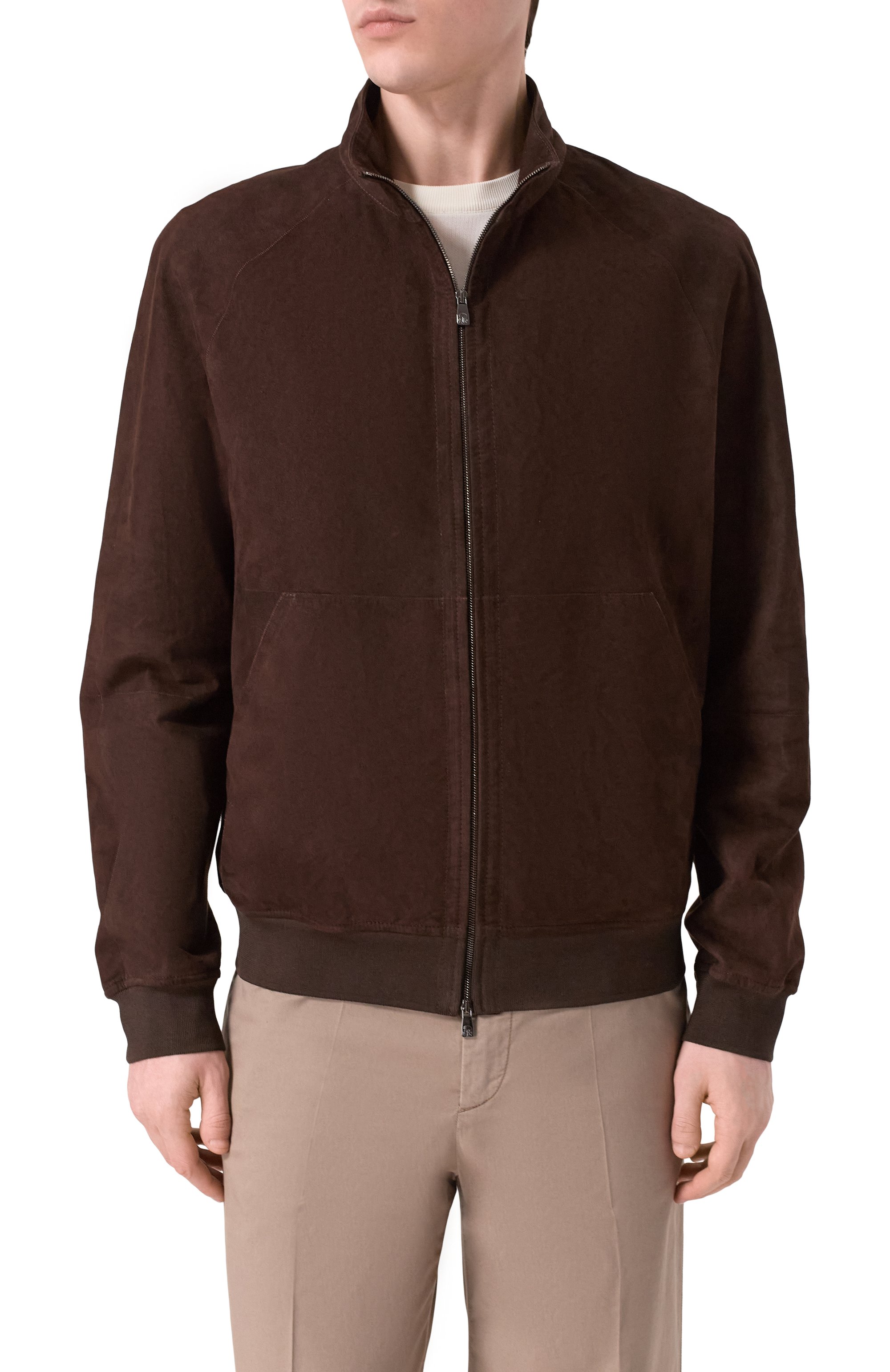Замшевый бомбер CORNELIANI темно-коричневого цвета по цене 293000 руб., арт. 27L5A1/2720177, фото 3 Замшевый бомбер CORNELIANI, арт. 27L5A1/2720177, фото 3