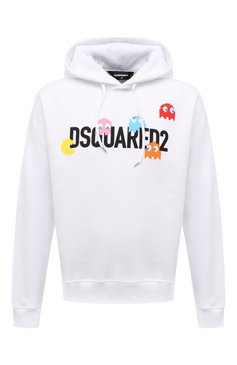 Мужской хлопковое худи dsquared2 x pac-man™ DSQUARED2 белого цвета, арт. S71GU0637/S25516 | Фото 1 (Рукава: Длинные; Длина (для топов): Стандартные; Принт: С принтом; Мужское Кросс-КТ: Худи-одежда; Материал сплава: Проставлено; Материал внешний: Хлопок; Стили: Спорт-шик; Драгоценные камни: Проставлено)