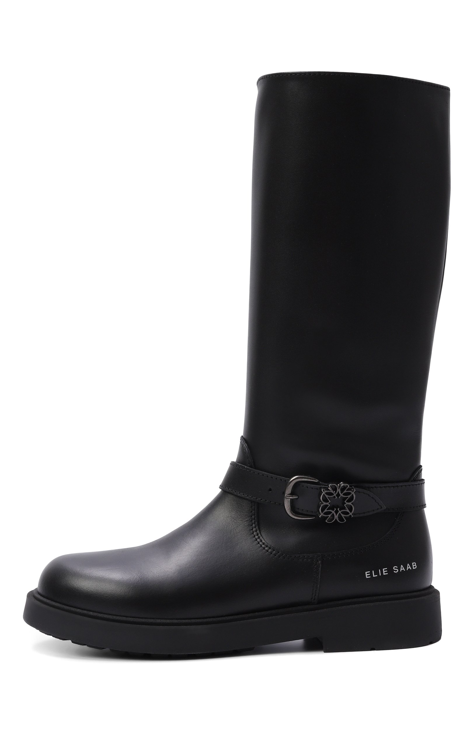 Кожаные сапоги ELIE SAAB JUNIOR черного цвета по цене 58650 руб., арт. 82092/VAR1, фото 2 Кожаные сапоги ELIE SAAB JUNIOR, арт. 82092/VAR1, фото 2