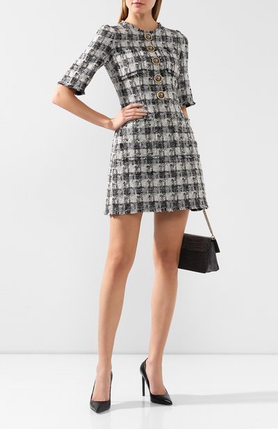 Платье DOLCE & GABBANA светло-серого цвета по цене 243500 руб., арт. F6E8RZ/FQMHE, фото 2 Платье DOLCE & GABBANA, арт. F6E8RZ/FQMHE, фото 2
