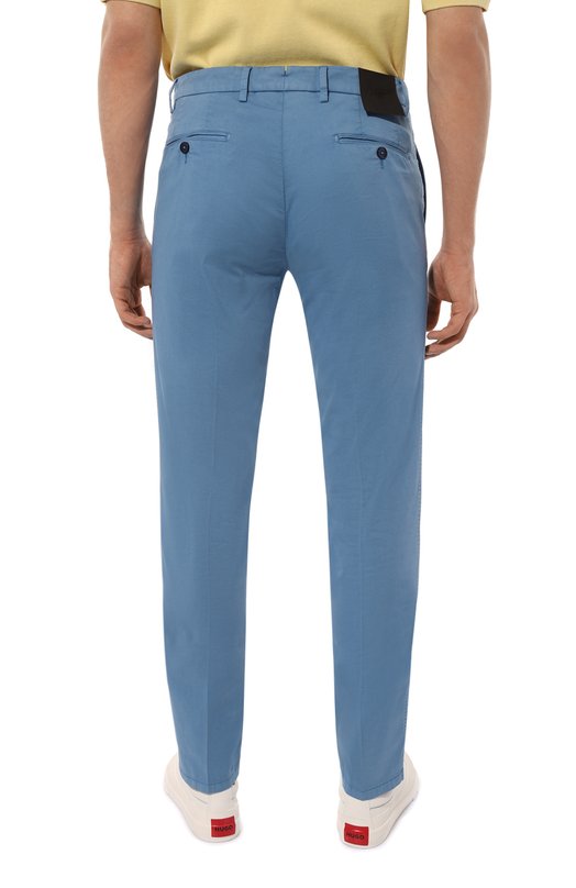 Брюки из хлопка и шелка Marco Pescarolo SLIM80/ZIP/4700 Голубой  SLIM80/ZIP/4700 Фото 4