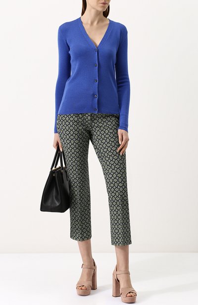 Однотонный кардиган на пуговицах с v-образным вырезом PRADA, арт. 25437-40J-F0013, фото 2