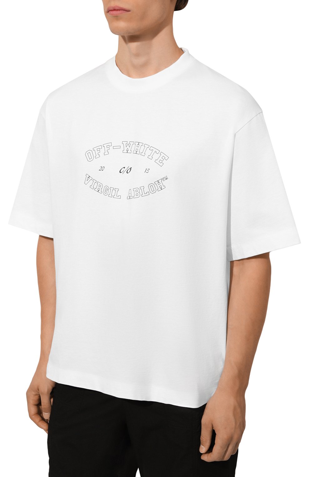 Хлопковая футболка OFF-WHITE, арт. 0MAA120F24JER00M, фото 3