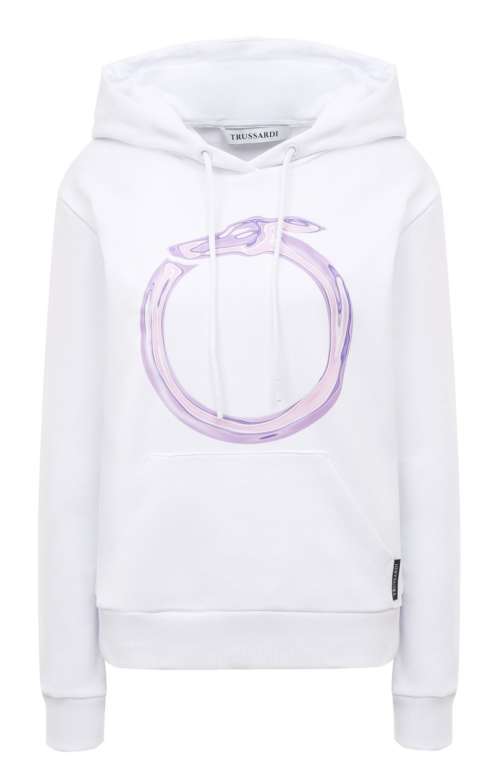 Хлопковое худи TRUSSARDI белого цвета по цене 16900 руб., арт. 56F00256-1T006303, фото 1 Хлопковое худи TRUSSARDI, арт. 56F00256-1T006303, фото 1
