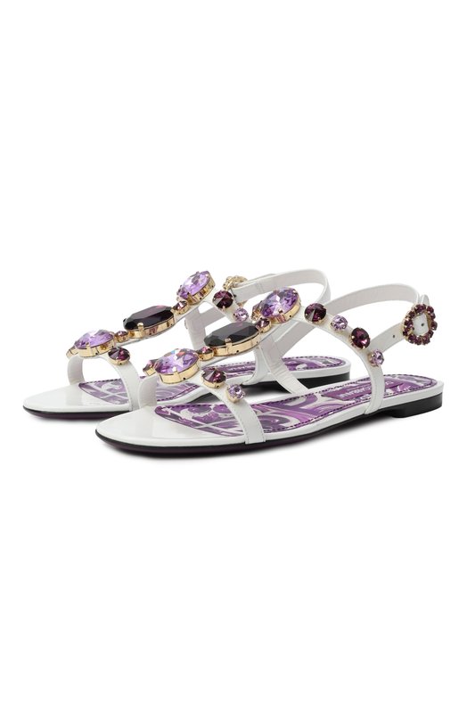 Кожаные сандалии Bianca Dolce & Gabbana CQ0601/AT848 Белый CQ0601/AT848
