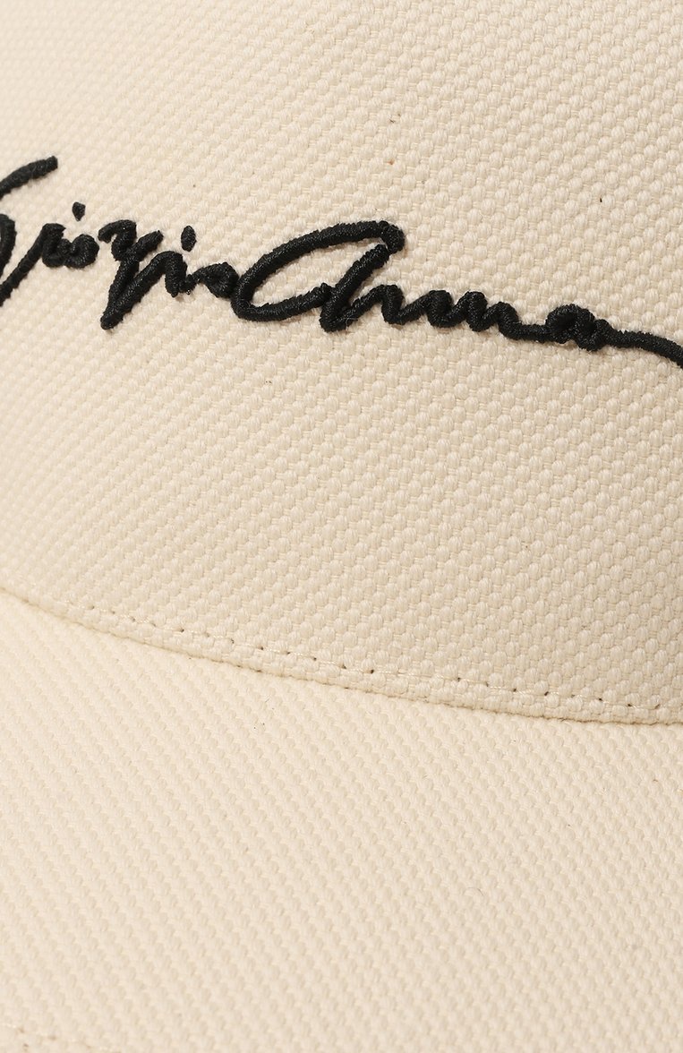 Мужская хлопковая бейсболка GIORGIO ARMANI кремового цвета, арт. 747430/4F500 | Фото 4 (Нос: Не проставлено; Материал: Текстиль, Хлопок)