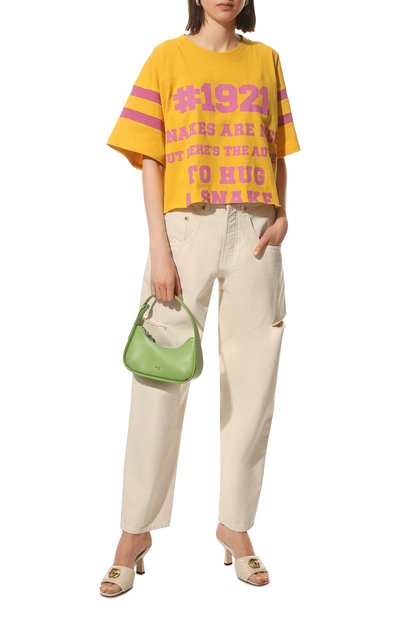 Хлопковая футболка GUCCI желтого цвета по цене 64800 руб., арт. 660868/XJDKG, фото 2 Хлопковая футболка GUCCI, арт. 660868/XJDKG, фото 2