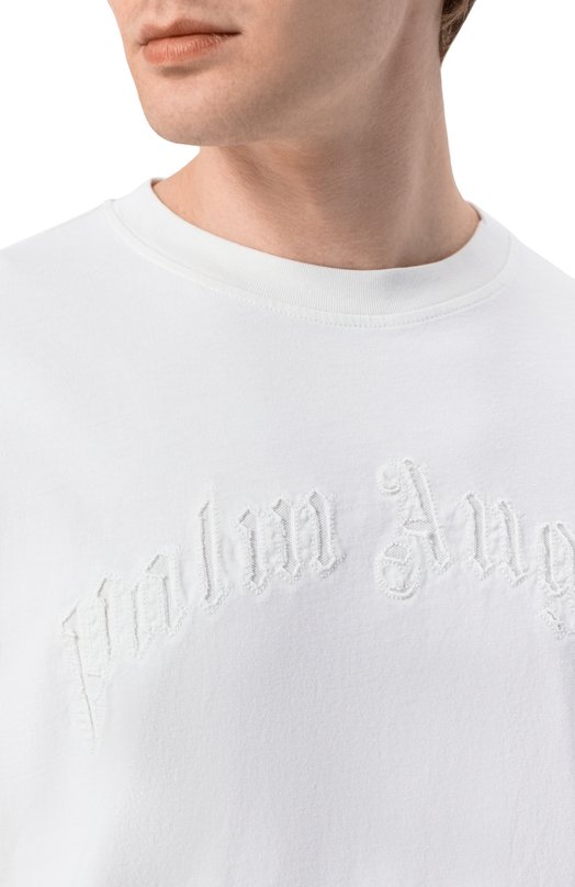 Хлопковая футболка Palm Angels PMAA10QS26JER001 Белый  PMAA10QS26JER001 Фото 5