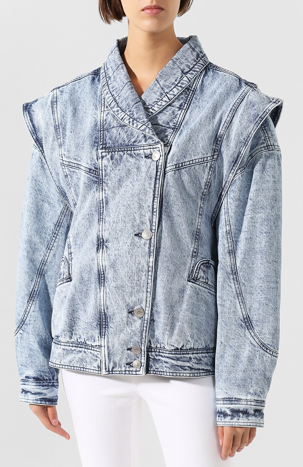 Джинсовая куртка ISABEL MARANT голубого цвета по цене 103000 руб., арт. VE0967-19E008I/RANY, фото 3 Джинсовая куртка ISABEL MARANT, арт. VE0967-19E008I/RANY, фото 3