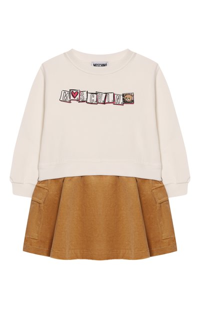 Хлопковое платье MOSCHINO, арт. HDV0GV/LCA43/4-8