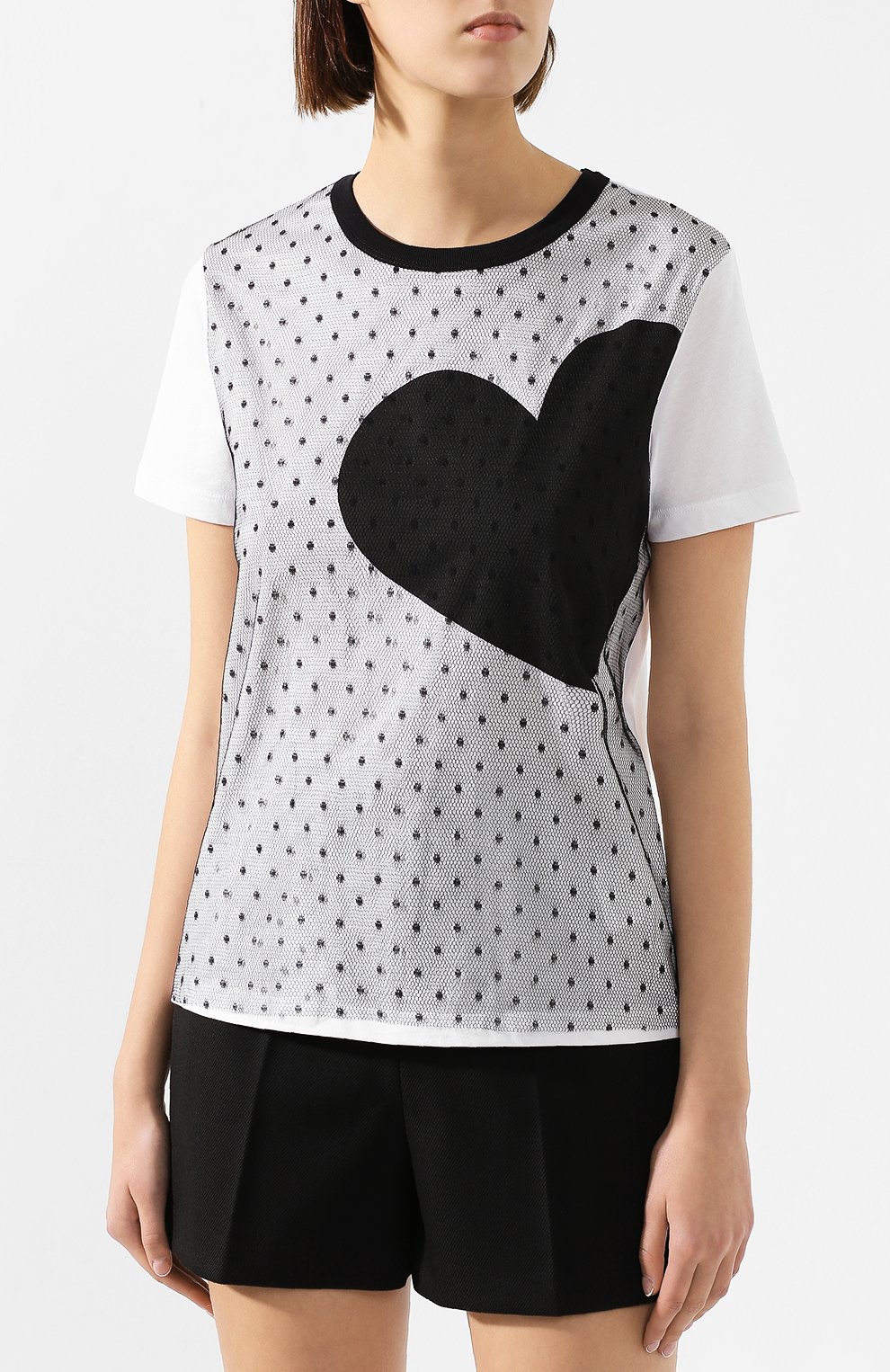 Хлопковая футболка REDVALENTINO белого цвета по цене 15500 руб., арт. SR3MG01W/4F6, фото 3 Хлопковая футболка REDVALENTINO, арт. SR3MG01W/4F6, фото 3