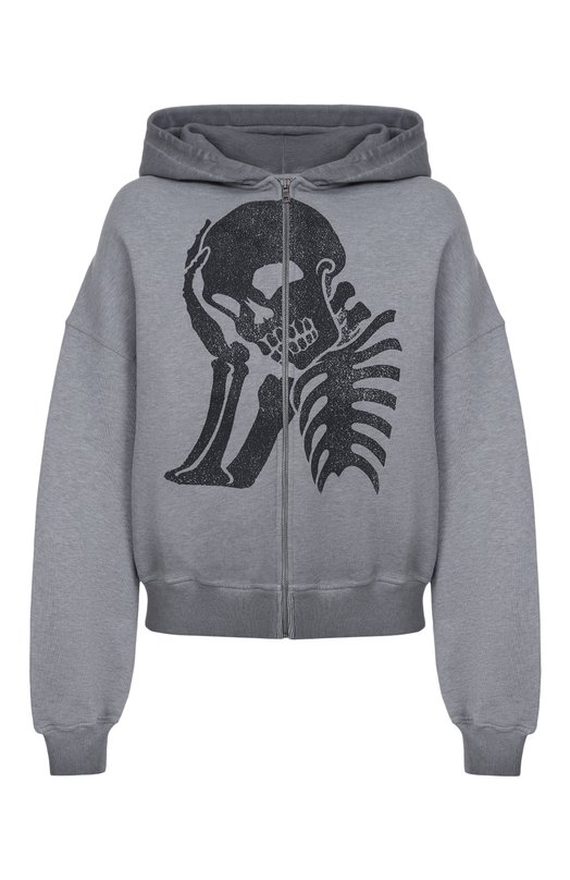 Хлопковая толстовка Palm Angels PMBE02AS26FLE005 Серый PMBE02AS26FLE005