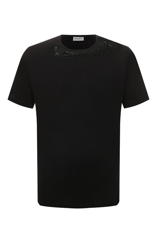 Хлопковая футболка Saint Laurent 683816/Y2ZJ2 Чёрный 683816/Y2ZJ2