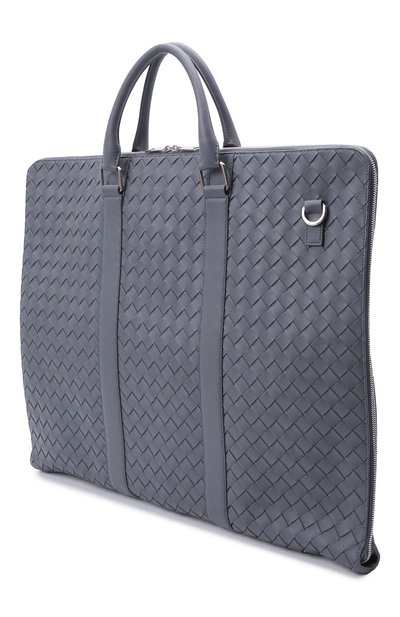 Кожаный кофр BOTTEGA VENETA серого цвета по цене 338500 руб., арт. 669369/V0E51, фото 3 Кожаный кофр BOTTEGA VENETA, арт. 669369/V0E51, фото 3