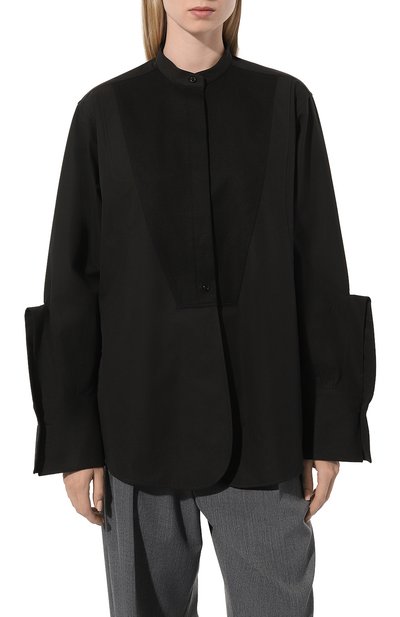 Хлопковая рубашка JIL SANDER черного цвета по цене 127000 руб., арт. J01DL0120/JTN330, фото 3 Хлопковая рубашка JIL SANDER, арт. J01DL0120/JTN330, фото 3