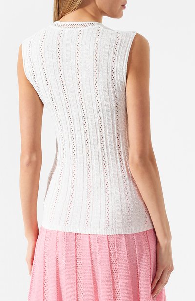 Топ из смеси вискозы и шерсти M MISSONI белого цвета по цене 17150 руб., арт. 2DJ00020/2K0003, фото 4 Топ из смеси вискозы и шерсти M MISSONI, арт. 2DJ00020/2K0003, фото 4