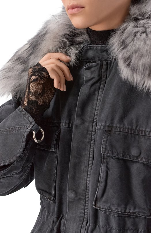 Парка с отделкой из овчины Blumarine 2J222W_SET Серый  2J222W_SET Фото 5