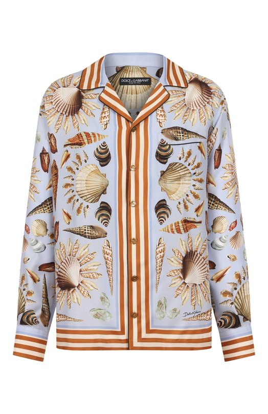 Шелковая рубашка Dolce & Gabbana G5IF1T/HI1ZB Голубой G5IF1T/HI1ZB