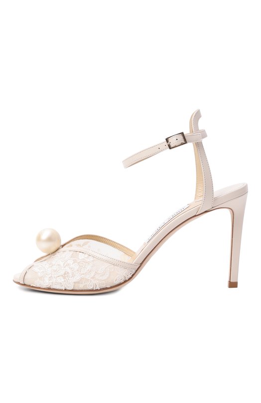 Комбинированные босоножки Sacora 85 Jimmy Choo SAC0RA 85/FXW Кремовый  SAC0RA 85/FXW Фото 4