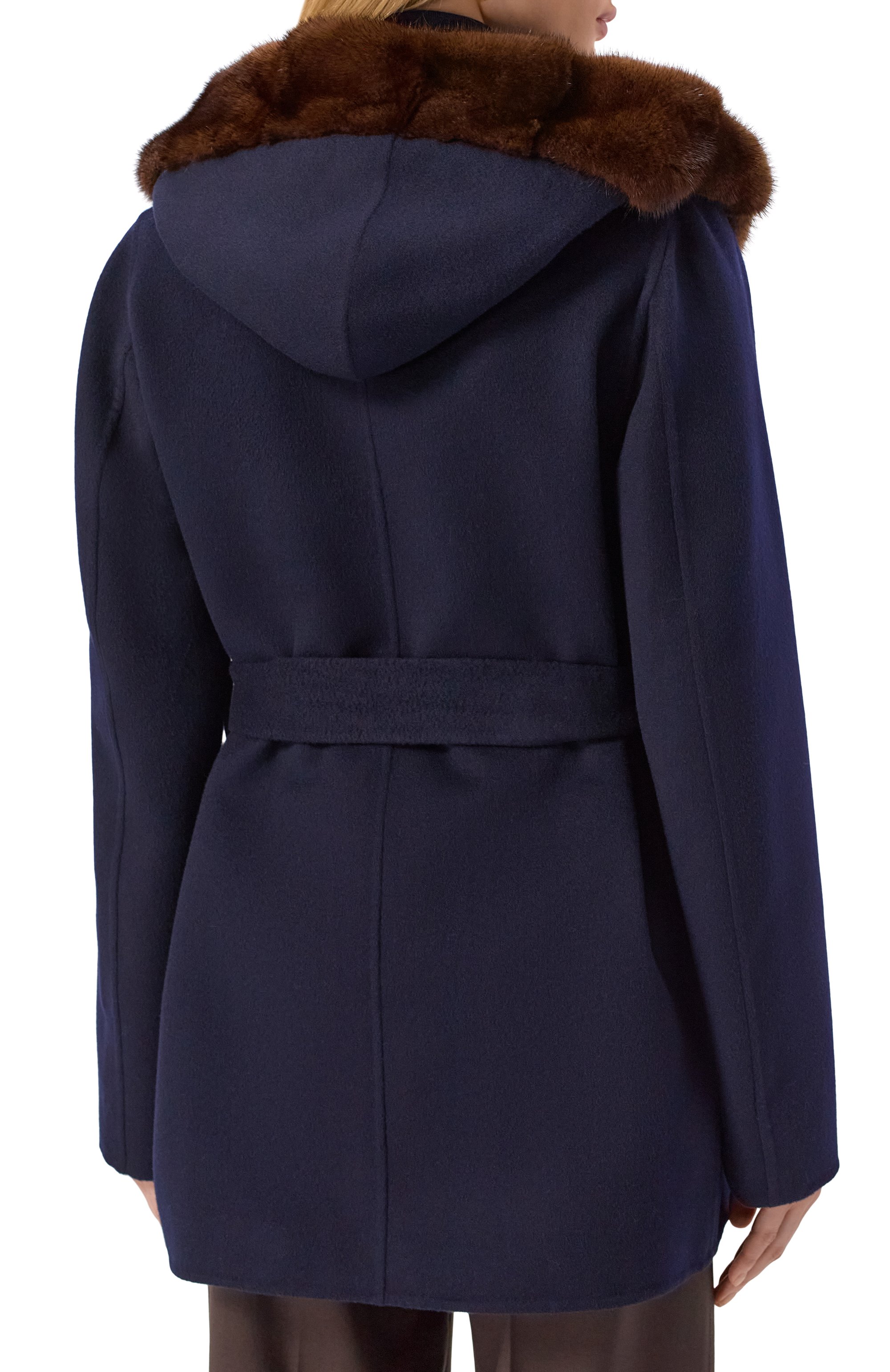 Кашемировое пальто с отделкой из норки KITON, арт. D60620DK05I3806, фото 4