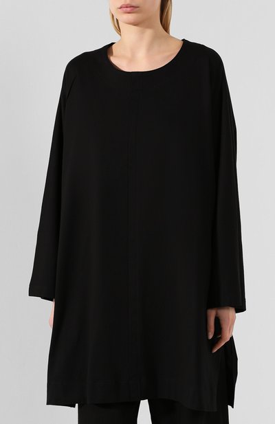 Хлопковый пуловер YOHJI YAMAMOTO черного цвета по цене 37150 руб., арт. NN-T19-087, фото 3 Хлопковый пуловер YOHJI YAMAMOTO, арт. NN-T19-087, фото 3