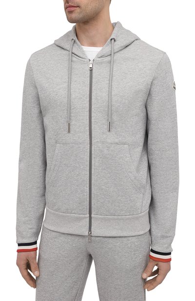 Хлопковая толстовка MONCLER серого цвета по цене 48100 руб., арт. G1-091-8G742-00-V8007, фото 3 Хлопковая толстовка MONCLER, арт. G1-091-8G742-00-V8007, фото 3