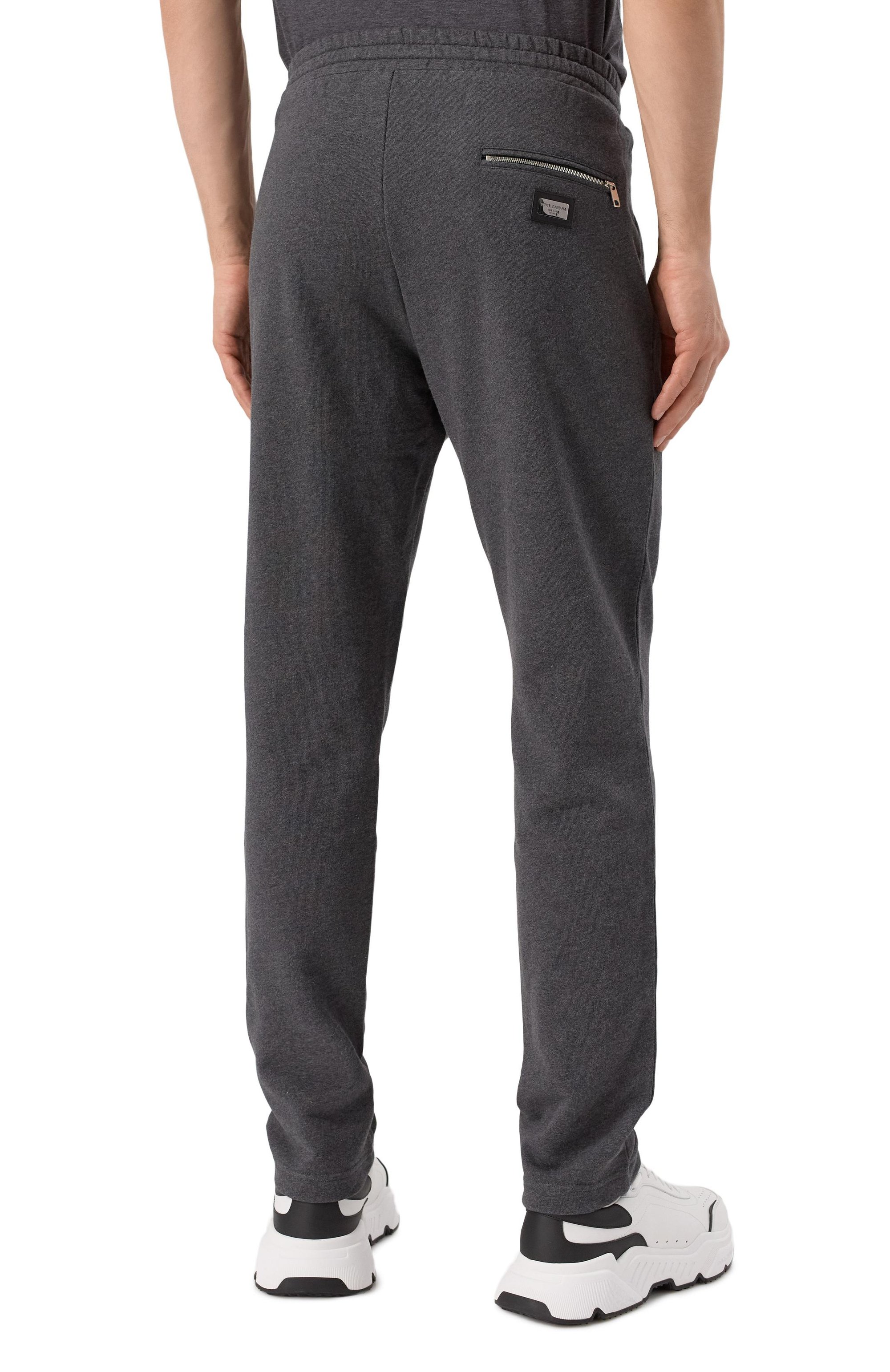 Хлопковые брюки DOLCE & GABBANA темно-серого цвета по цене 78450 руб., арт. GZ12AT/G7M4Y, фото 4 Хлопковые брюки DOLCE & GABBANA, арт. GZ12AT/G7M4Y, фото 4