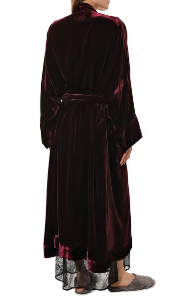 Халат из вискозы и шелка ASCENO бордового цвета по цене 77600 руб., арт. RS24_T028F40, фото 4 Халат из вискозы и шелка ASCENO, арт. RS24_T028F40, фото 4