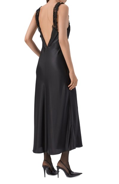 Атласное платье SAINT LAURENT, арт. 856030/Y7G27, фото 3